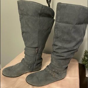 Gray Suede Boots